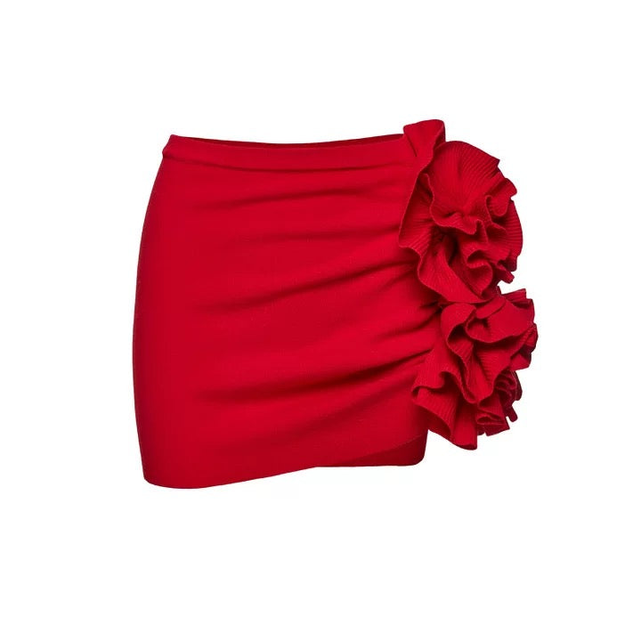Rose Ruffle Monokini with Skirt